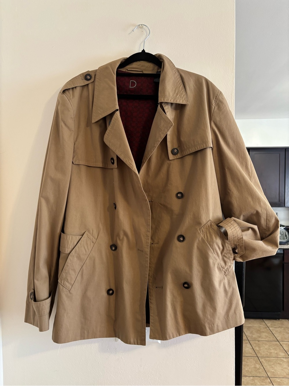 Men's Tan Trench Coat Jacket - Classic Double-Breasted Style